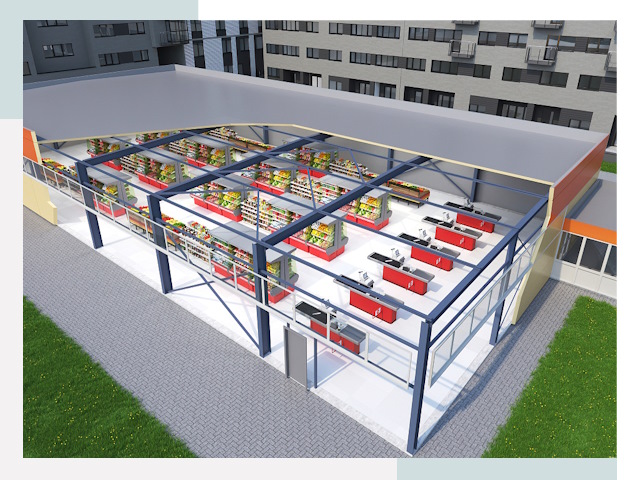 Строительство магазинов в Ленинск-Кузнецкий от 613 руб. за м²