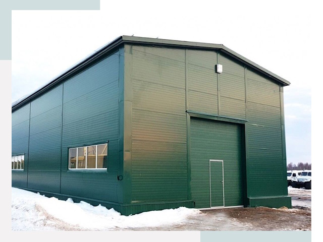 Двускатные ангары в Ленинске-Кузнецком