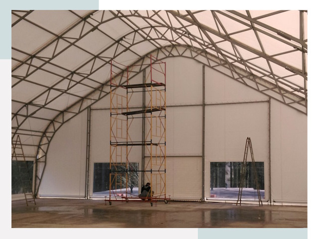 Шатровые ангары в Ленинске-Кузнецком